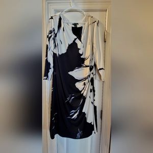 Black and White Ralph Lauren Faux Wrap Dress